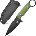 Eafengrow EF152 Fixed Blade Knife K110 Steel Blade G10 Handle Full Tang EDC Tool Knife for Outdoor Working Camping Hiking (green)