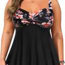 Aqua Eve Plus Tankini Tops for Women Only Swimwear Top Bathing Suits Flowy Swimsuit Top, 18 Plus