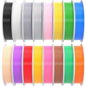 PINBALL PETG 3D Printer Filament 1.75mm High Precision Durable Strong Filament Mith Better Flow Dimensional Accuracy +/- 0.02mm Suitable for Most FDM 3D Printers 4 Kilograms Sixteen Colors