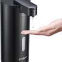 Automatic Soap Dispenser, Automatic Liquid Soap Dispenser Touchless, 12oz/340ml, 3-Level Adjustable, Battery Operated, Water-Resistant for Bathroom, Kitchen, and School, Clog-Free, Black