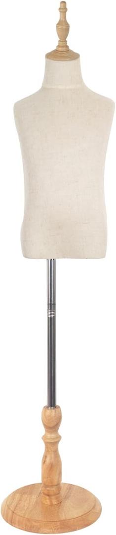 Kid Dress Form with Wooden Base, Mannequin Child Display Body Bust Forms Maniki, 4-5 Years Old