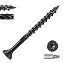#10 Deck Screws 3-1/2 Inch Exterior Decking Wood Screws Heavy-Duty Outdoor Torx Drive Head, Black Rust Resistant Epoxy Coated for Timber,Fence,T25 Star Bit (1Ib,48Pcs)