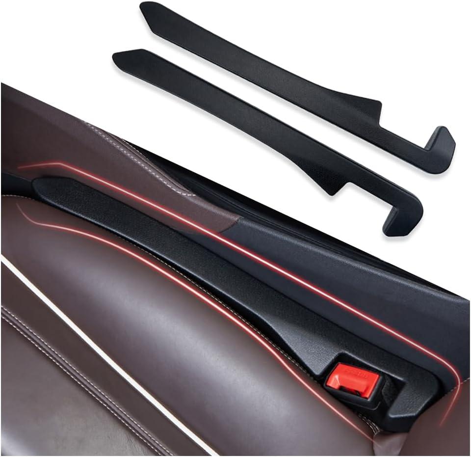 IHOTDER 2PCS Car Seat Gap Filler - Car Seat Gap Filler Organizer for Holding Phone,Key,Purse - Universal Car Gap Filler Fits Car Truck SUV Car Interior Accessories (Black/2PCS)
