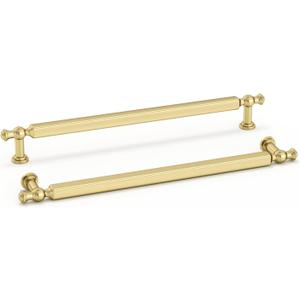 Haliwu 10 Pack Brushed Gold Cabinet Pulls, 7-1/2 inch(192mm) Hole Center Drawer Handles Zinc Alloy Hardware Pull for Kitchen Dresser Bathroom