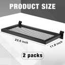Coume 2 Pack Slatwall Shelf Metal 23.6 x 11.8 Inch Slatwall Display Rack Wall Mount Hanging Accessory for Garage Workshop Stores Retail Boutiques Storage and Organization Black