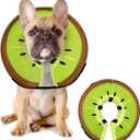 MIDOG Soft Inflatable Dog Cone, Donut E-Collar Alternative for After Surgery, Prevents Licking, Allowing Normal Eating & Vision, Comfortable Recovery Collar for Small Medium Large Dogs & Cats, Kiwifruit-M+