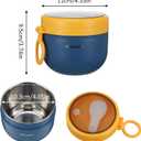 4 x 4pcs Overnight Oat Containers with Lids and Reusable Plastic Spoons,20oz Portable Stainless Steel Yogurt Breakfast On The Go Cups, Cups for Cereal,Milk and fruit Salad Storage Container