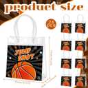 24 Pcs Basketball Clear Goodie Bag with Handles PVC Sport Theme Candy Treat Bags Bulk for Sports Team Gifts Birthday Party Favors, 8 x 8 x 3.15 Inches