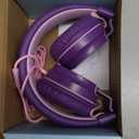 Kids Headphones, Wired Headphones for Kids On Ear with Microphone, 93dB Volume Limiter Headphone for Girls Boys, Foldable Lightweight Headphone for School Learning & Entertainment, Pink Purple