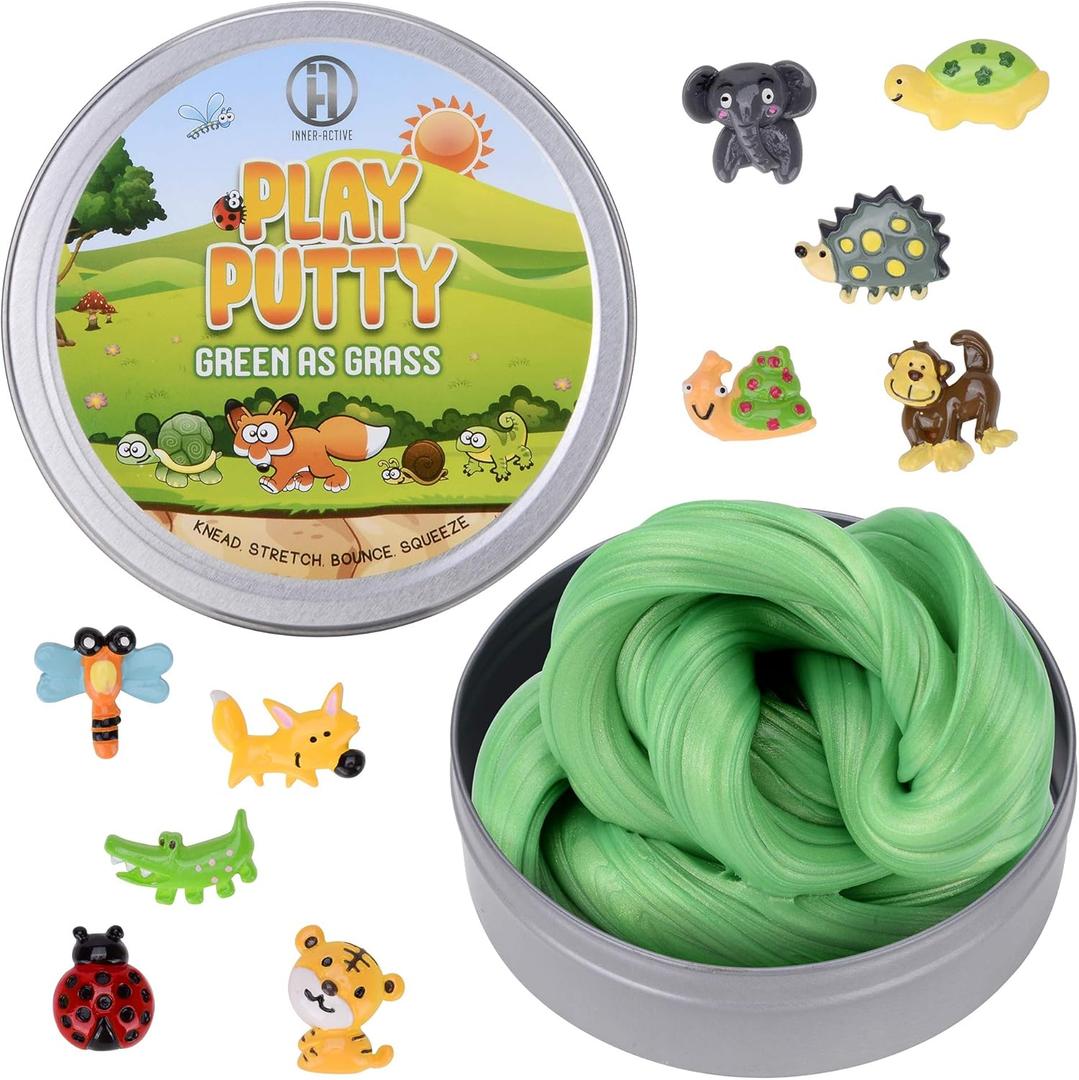 Play Putty Therapy Putty for Kids with Charms Green as Grass Theraputty Medium Resistance, Increase fine Motor Skills and Finger Strength, Occupational Therapy Toys
