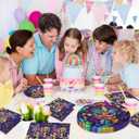 CC HOME Mardi Gras Birthday Paper Plates Napkins Purple Mask Disposable Tableware Set Party Supplies Carnival Theme Dinnerware Serves 24 Guests for Audlts Kids Girls Baby Shower Birthday 88PCS