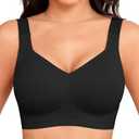 Xcutting Women Wirefree Bras for Women Full Coverage No Underwire Everyday Bras Comfortable Wireless Padded Bra 2XL