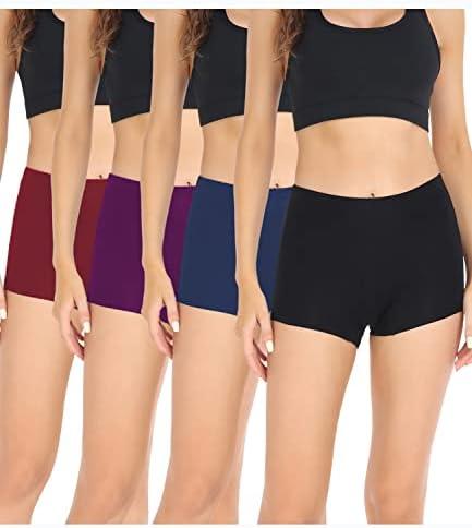 wirarpa Women's Boyshorts Panties Cotton Boxer Briefs for Ladies Underwear Shorts with Cotton Crotch 4 Pack.M