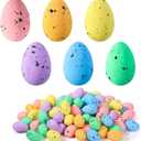 Wenqik 120 Pcs 2.36" Foam Easter Egg for Crafts Small Easter Eggs Artificial Foam Easter Decor for Easter Holiday Game Activities Photo Props Home Supplies(Speckled Style)
