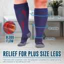 Doctor's Select 3 Pairs Plus Size Compression Socks Wide Calf - Up to 6XL | 20-30 mmHg Compression Socks for Women Wide Calf