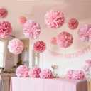 BIG KEYS 4-Piece Paper Flower Set, Garland Decoration, Nude Pink Paper Ball Garland, Suitable for Birthday Decorations, Baby Baptisms, Wedding Engagements, Wedding Banquet Parties, Christmas.