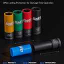 Orion Motor Tech 1/2" Drive Lug Nut Socket Set, Metric 17 19 21 mm & SAE 13/16 7/8 in. Wheel Socket Set, 5pc Impact Lug Nut Socket Set, Thin Wall Lug Nut Sockets with Colored Protective Covers