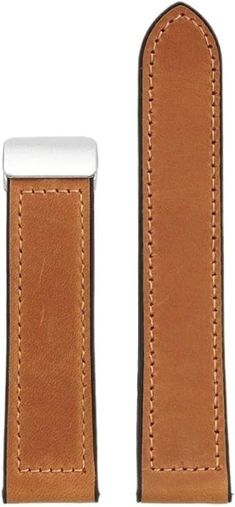 Genuine leather Waterproof Silicone Bottom Watch Strap Fit for Casio Swordfish Mdv-106/107 EFR-303L Men Watch Band (Brown silver buckle)