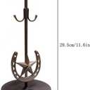 2 Pack Cowboy Hat Rack,Tabletop Standing Cowboy Hat Holder ，Western Horseshoe Decor，Hat Display Stand Can Keeps Original Shape of Hat, for Wide-brimmed Hat，Iron, Bronze