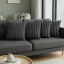 Dark Gray Throw Pillow Covers 16 x 16 Set of 4, Cute Boho Throw Pillow Cover for Couch/Bed, Decorative Pillows Covers for Sofa/Bed, Accent Pillow Covers for Living Room, Rustic/Home/Room Decor