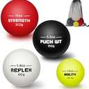 4 Pcs Hockey Stick Handling Balls 4 Weights Roller and Street Hockey Balls Training Aids Field Ball Training Equipment for Youth Beginner Advancer Indoor Outdoor Practice Skills Speed Reaction