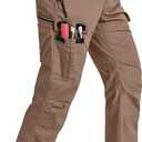 Mens Cargo Pants Ripstop Breathable Tactical Hiking Pants with 7 Pockets | Heavy Duty Multi Pockets Relaxed Fit Breathable Hunting Working Carpenter Construction Water Resistant Waterproof Outdoor (Brown, 32W-34L)