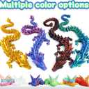 3D Printed Dragon - 24 inch Large Pearly Sheen Articulated Dragon Fidget Toy, 3D Printed Gift for Birthday, Figurine Decor(Glow Rainbow)