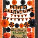 Reusable Halloween Decorations Indoor Paper Halloween Party Banner Garland Hanging Decorations with Gift Box Plastic-Free