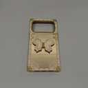 Cute Compatible With iPhone 17 Pro Case, Luxury Bling Butterfly With Foldable Stand Kickstand for Women Girls,Glossy Mirror Shockproof Protective Case for 17 Pro - 6.3(Gold)