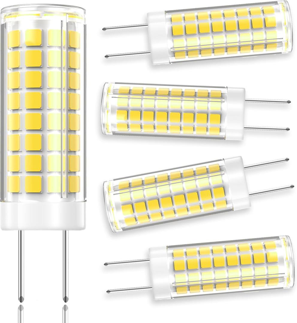 5 Pack - G8 GY8.6 LED Light Bulbs Dimmable 7W Equivalent to G8 Halogen Bulb 75W-80W 730LM, GY8.6 /G8 Bi-Pin Base Light Bulb AC 120V for Under Cabinet Light Kitchen Lighting (Daylight White, 5 Pack)