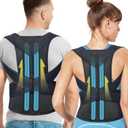 Fitsupport Back Brace Posture Corrector for Women and Men Back Lumbar Support Shoulder Posture Support for Improve Posture Provide and Back Pain Relief XLarge (Pack of 1) (Black)