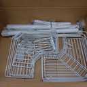 KEGII Corner Shower Caddy Tension Pole - Chrome 4-Tier Adjustable Shower Tension Rod Organizer with Hooks & Soap Holders, 25-114.2 Inch Stainless Steel Shower Storage Rack for Renters & Family