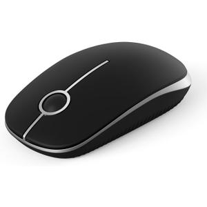 VssoPlor Wireless Mouse, 2.4G Slim Portable Computer Laptop Mouse with Nano Receiver Quiet Silent Optical Mice for Notebook, PC, Laptop, Computer-Black and Silver