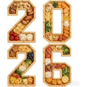 2026 Graduation Party Decorations Numbers Charcuterie Board Box - Bamboo Tray for Graduation Centerpieces - Class of 2026 Table Decoration for College High School