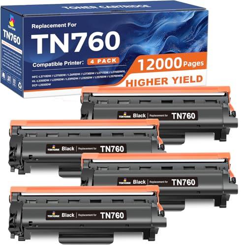 TN760 Toner Cartridge Compatible Replacement for Brother TN760 TN-760 TN730 TN-730 for MFC-L2690DW MFC-L2710DW MFC-L2750DW HL-L2370DW HL-L2395DW DCP-L2550DW HL-L2350DW Printer  Toner Cartridges(3 Pack)