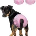 Pet Soft Dog Diapers Female, Disposable Dog Diapers, Cat Diaper for Female Cats, Puppy Diaper with Adjustable Foam Tail Hole 12pcs (XS,Pink)