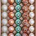 30ct Christmas Ornaments Tree Decorations Set-2.36 Inch Green Copper Gold Shatterproof Decorative Hanging Ball Ornament Bulk, Xmas Tree Tabletop Decorations for Fall Halloween Party Home Decor