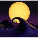 72x43inch Polyester Halloween Nightmare Theme Backdrop Yellow Full Moon Night Background Boys Girls Adults Party Decorations Photo Banner