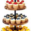 Cupcake Stand, Acacia Wood Cupcake Stand, Cupcake Display Stand, Cupcake Stands for Party, 3 Tier Cupcake Stand, Cup Cake Tower Stand for Birthday Anniversary Party Decoration