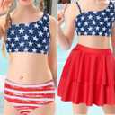 RAISEVERN Girls Swimsuit 3 Piece Bathing Suits Cute Quick Dry Bikini Tankini Sets with Cover Ups Beach Skirt for 5T