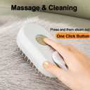 2 x Cloud Care Cat Brush, 2024 Best Cat Steam Brush,Defur Comb for Cats,3-in-1 Self-Cleaning Cat Brush with 360 Rotating Arm, Detachable Silicone Bristle Head (White)