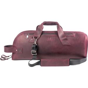 Leather Trumpet Gig Bag. Padded, Lightweight & Water-Resistant, w. Shoulder Strap & Handle. Durable Protection w. Accessory Pocket. Instrument Case Storage & Travel (Trumpet, Marsala)