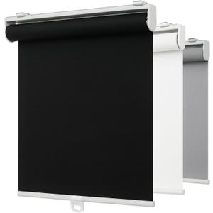 100% Blackout Indoor Cordless Roller Shades for Windows,Room Darkening Rolled Up Blinds with Spring System,Thermal Insulated UV Protection Waterproof Fabric for Home Office (Black,19"W x 72"H)