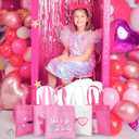 FHzytg 20Pcs Pink Girl Party Favor Bags, Hot Pink Princess Party Candy Bags Gift Bags Pink Theme Party Treat Goodie Bags for Princess Birthday Baby Shower Bachelorette Party Decorations