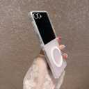 Magnetic for Samsung Galaxy Z Flip 6/Flip 5 Case Women Girls,[Compatible with MagSafe] [Holographic Iridescent Color Changing Effect] Fashion Slim Cute and Unique Matt Protective Phone Cover