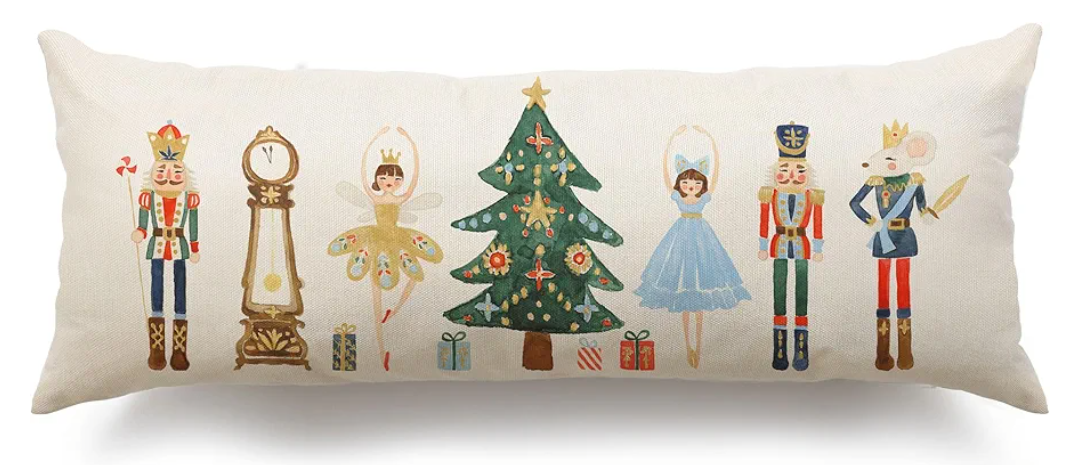 Merry Christmas Throw Pillow Cover 14x36 Inch Nutcracker Christmas Decor Winter Holiday Party Cushion Case Decoration for Sofa Couch YK-141B14