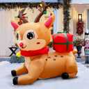 Gardwin 6FT High Christmas Elk Inflatables Outdoor Decoration, Christmas Outdoor Decoration Blow up Yard Decorations with Built-in LEDs for Indoor Garden Lawn Party Decor