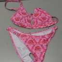 ZAFUL Women's 2 Piece Floral Print Swimsuit Triangle String High Cut Bikini Sets Bathing Suit S