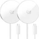 Magnetic Wireless Charger 2Pack 25W Qi2 for Magsafe Charger for iPhone 17/16/15/14/13/12Pro Max, Air pods 4-2Pro, Samsung Galaxy, Google Pixel, and More, Lightweight for Travel Home Office Desk (White)