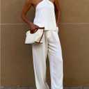 Women's Twist Knot Halter Tops Y2K Sleeveless Backless Party Club Tank Top (White, M)